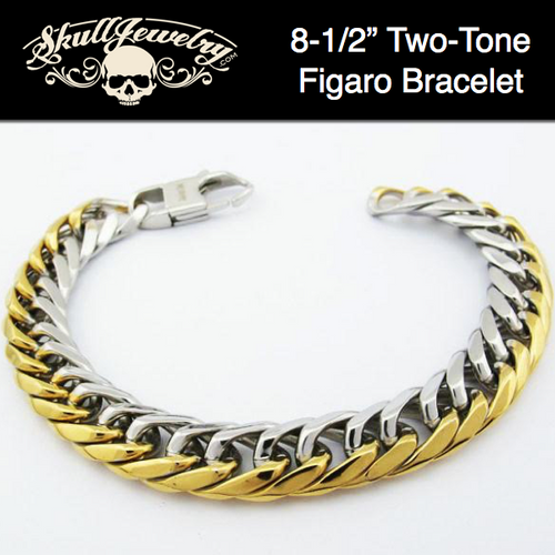 'After The Gold Rush' 2-Tone Gold/Stainless Steel Figaro Bracelet