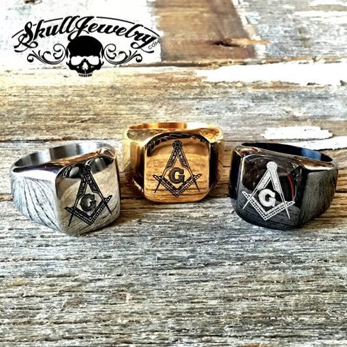 Masonic Ring - Stainless, Gold or Black Color