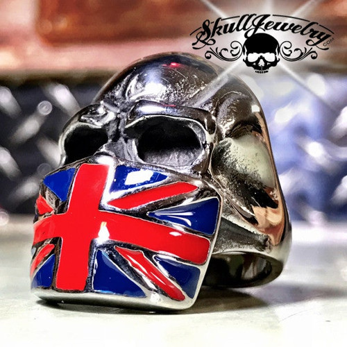 Union Jack Skull Ring