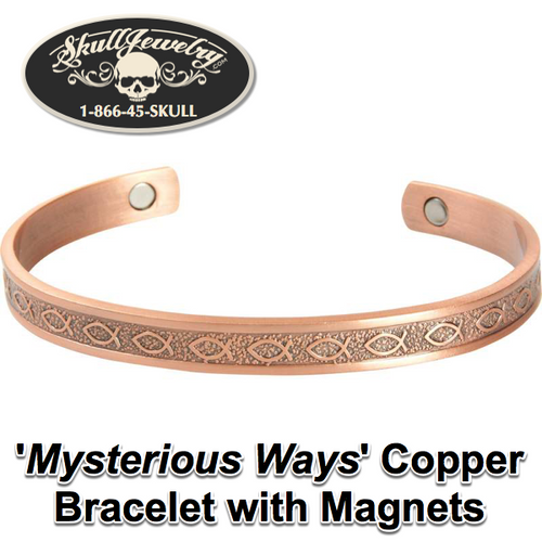 'Mysterious Ways' Copper Bracelet with Magnets