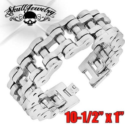 818 - 10.5" x 1" motorcycle chain bracelet