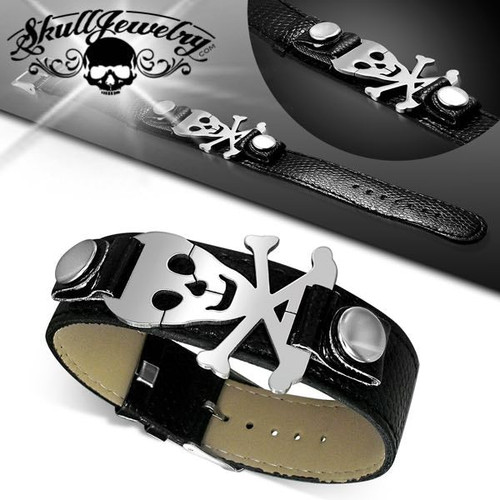 Pirate Skull Crossbones Watch-Style Bracelet
