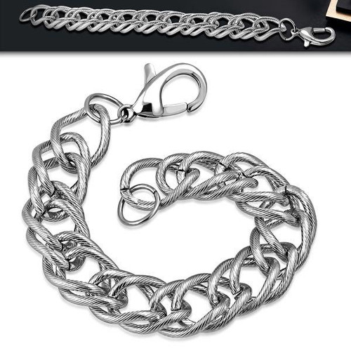 Cuban Link Chain Lobster Clasp Closure Bracelet