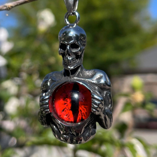 Scheletro Rosso - Red Dragon Eye Pendant (#p118red)