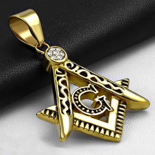 Masonic Gold-Tone Pendant