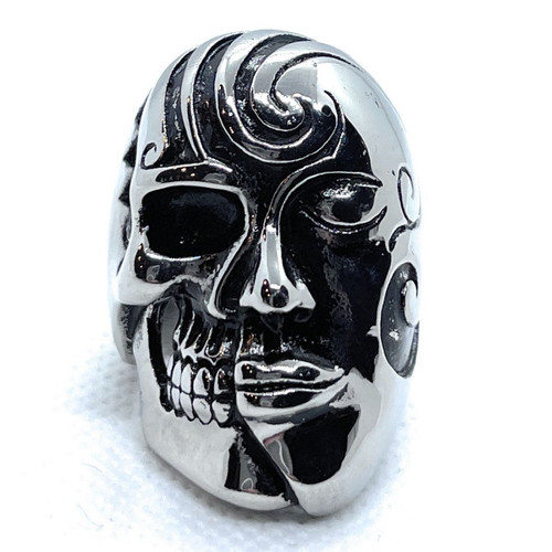 “Don’t Tread on Me” – Damn Yankees Skull Ring with Gold Sun Glasses & Cigar (#410) Size 10