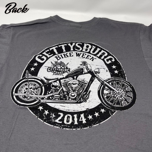 Gray - Gettysburg Bike Week T-Shirt - back of shirt