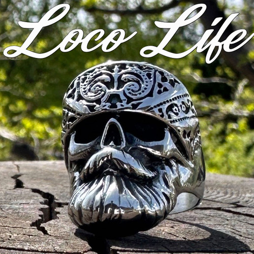 loco life latino skull ring