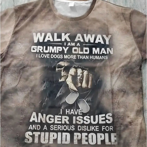 walk away grumpy old man tshirt