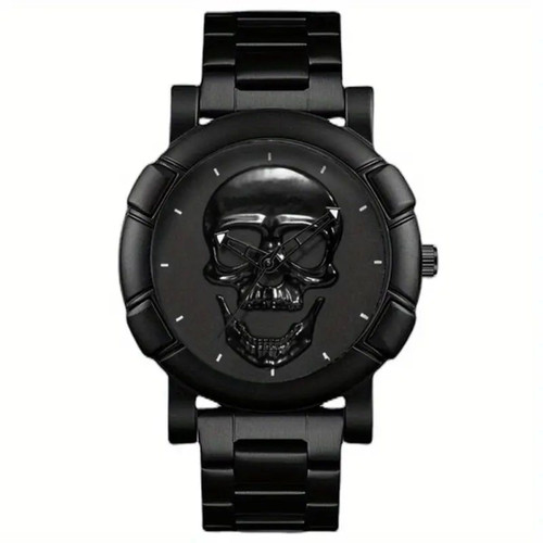Black -tone Skull Watch
