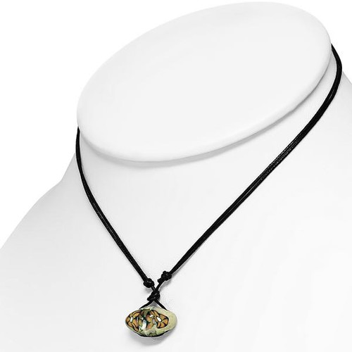 Kaleidoscope Bloom Necklace w/26" adjustable leather necklace