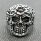 Sugar Skull - Ring with Flower on Forehead aka Día de Muertos anillo (#658)