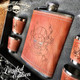 Leather Skull & Bones Flask Set
