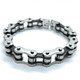 8-1/2" x 1/2" Stainless Steel Motorcycle Chain Bracelet - black and stainless steel