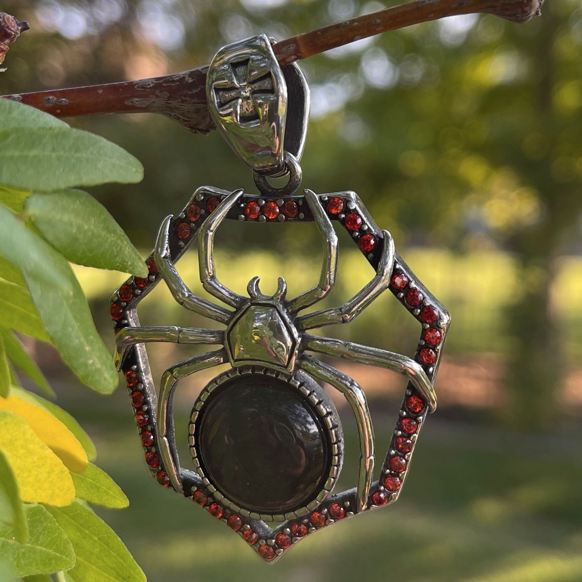 Black Widow Spider Pendant Necklace | LVMdesignsjewelry.com