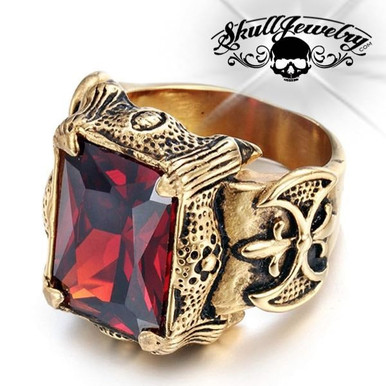 Rock THIS GOLD-TONE 'BLOOD TEMPLARS' RING with Confidence and Power!