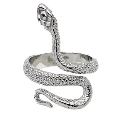 'Snake Charmer' Ring (#050stainless) - SkullJewelry.com