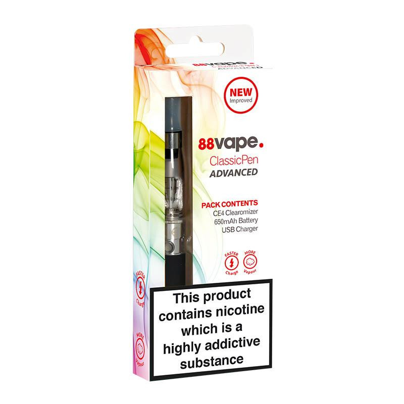 88 Vape - Classic Pen Advanced Black E-Cigarette Starter Kit