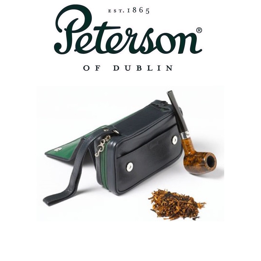 Peterson ligne ouvert air pipe et tabac sac en cuir noir vente
