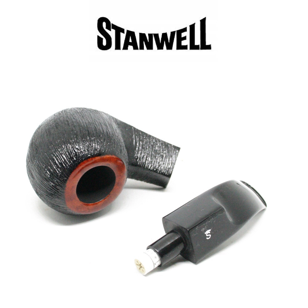 Stanwell - Brushed Black - 15 - 9mm Filter Pipe - GQ Tobaccos
