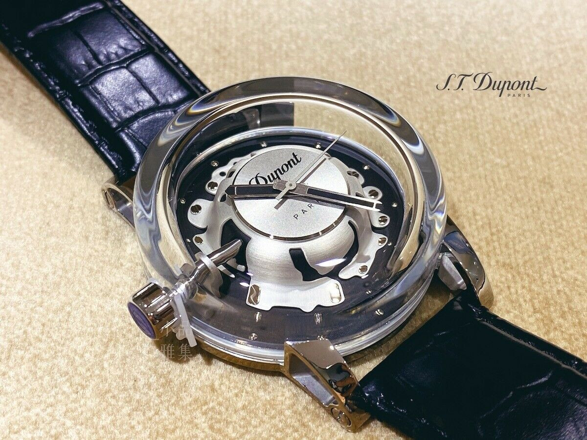 ST Dupont - Be Bold Hyperdome Watch - Black Leather Croc Strap