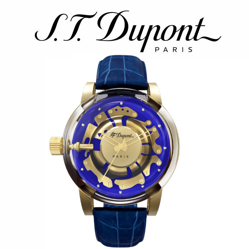 ST Dupont - Be Chic Hyperdome Watch - Gold with Blue Leather Strap