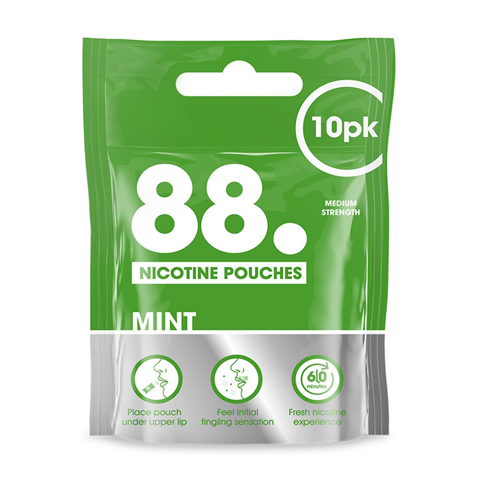 88 vape tobacco 88 Vape - Mint Nicotine Pouches - Tobacco Free Chew Bags