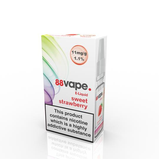 88 Vape | Sweet Strawberry E Liquid 11-16mg | GQ Tobaccos