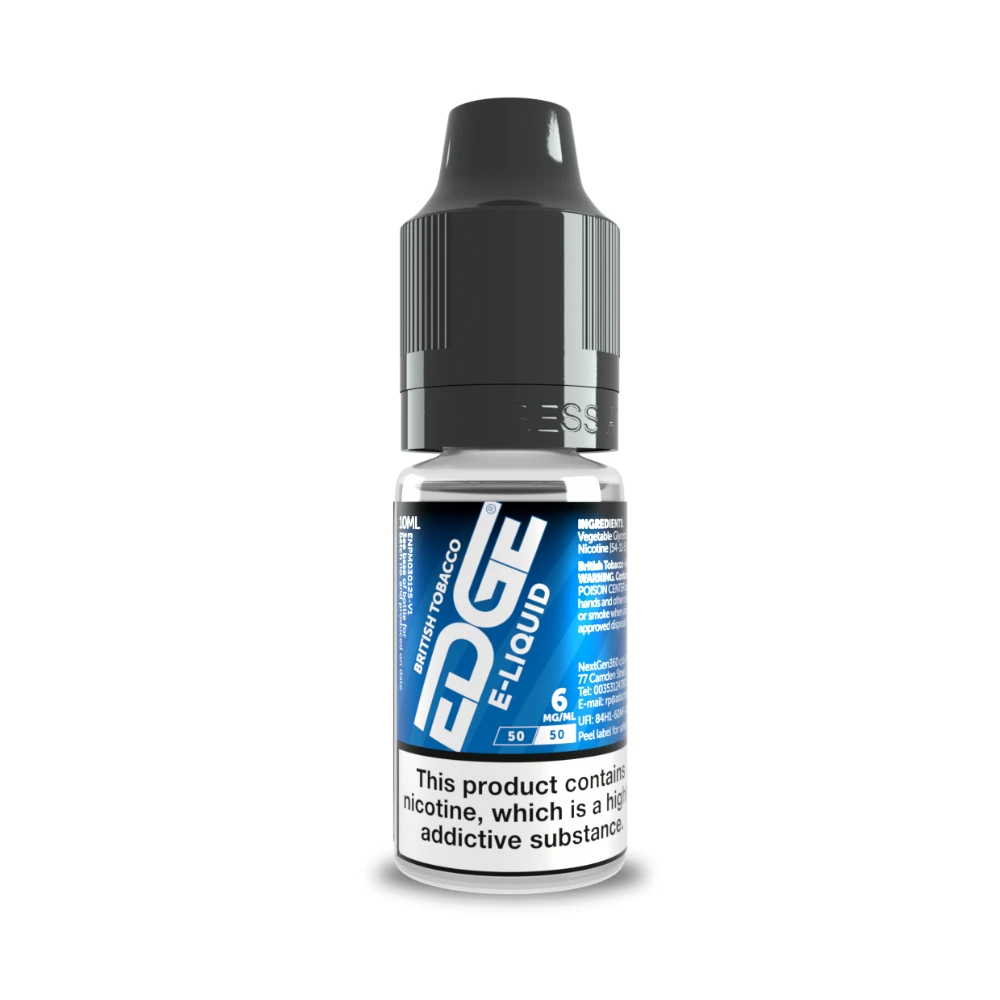Edge - British Tobacco - 3mg / 6mg / 12mg / 18mg - 20 x 10ml Bottles E-Liquids 