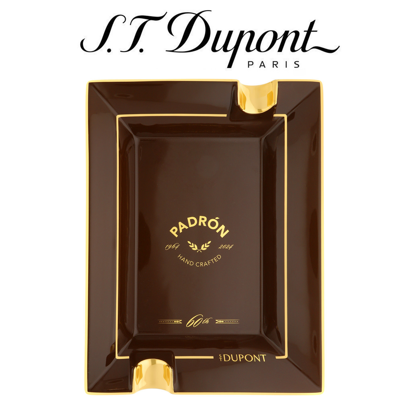 S.T. Dupont - Padron - Porcelain Cigar Ashtray - Brown - GQ Tobaccos