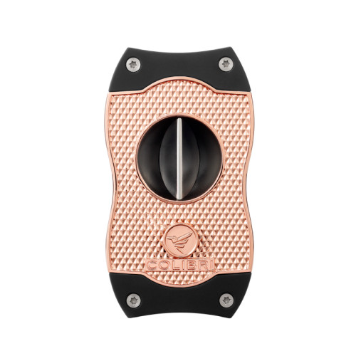 Colibri - V Cut Diamond -  Rose Gold & Black - Cigar Cutter