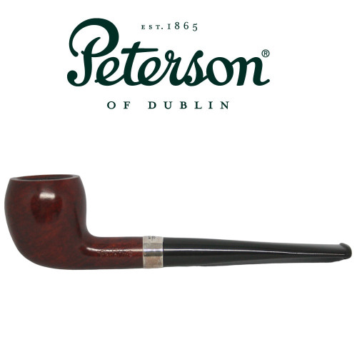 Peterson - Junior Terracotta - Pear - Silver Mounted Fishtail Pipe Peterson - Junior Terracotta - Pear - Silver Mounted Fishtail Pipe