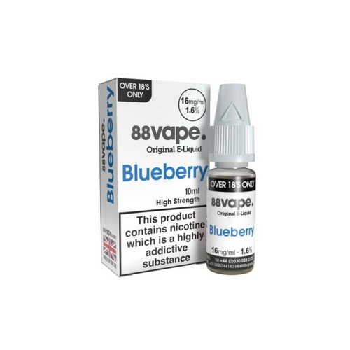 88 Vape - Blueberry E Liquid - 11mg / 16mg - 20 x 10ml (200ml Total)
