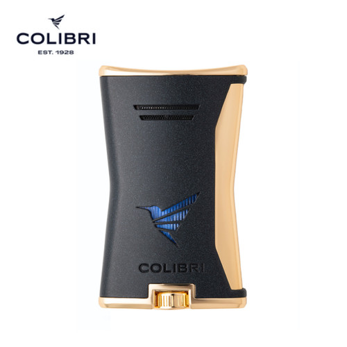 Colibri - Slim Single Jet Lighter - Black & Gold