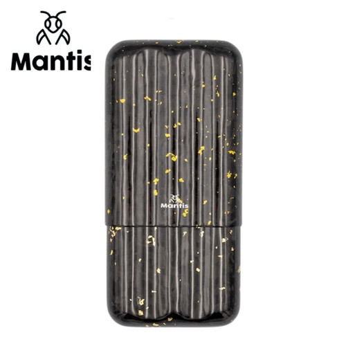 Mantis - LuxForge - Triple Cigar Case - Black & Gold