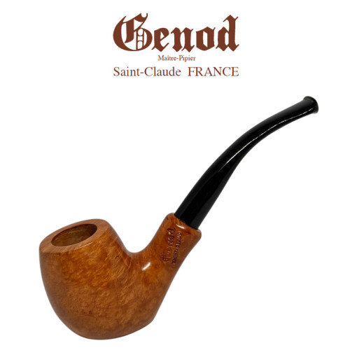 Genod -  Bent Billiard Flat Bottom - Natural Briar Pipe