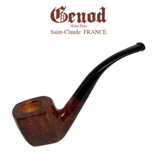Genod -  Panelled  Flat Bottom - Brown Briar Pipe