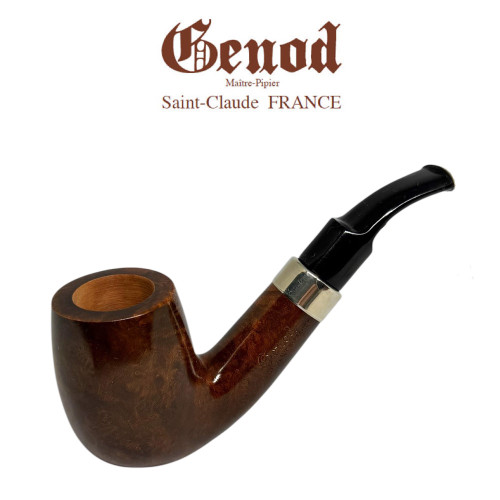 Genod -  Bent Billiard - Brown Briar Pipe
