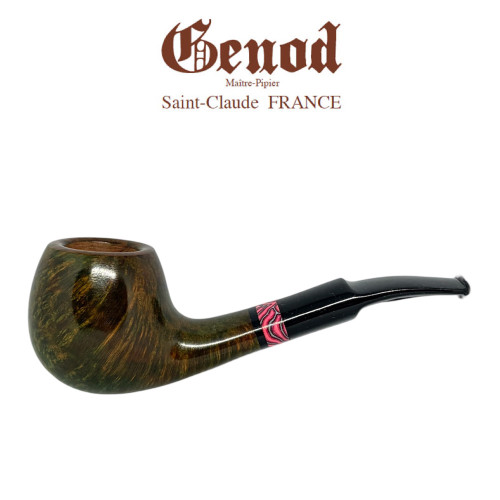 Genod - Short Apple with Multicoloured Band - Brown Briar Pipe