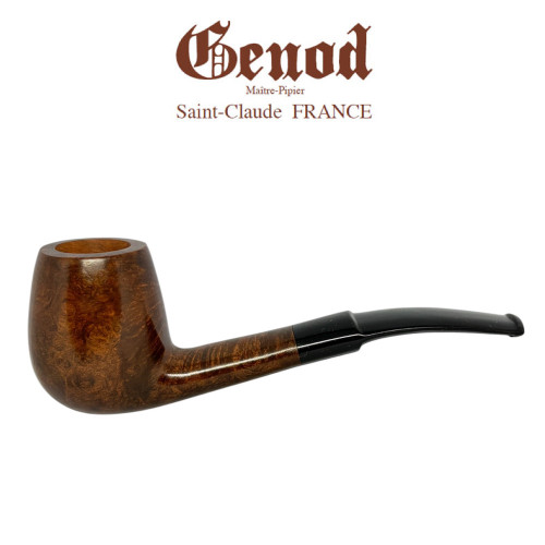 Genod - Semi Bent Billiard - Brown Briar Pipe