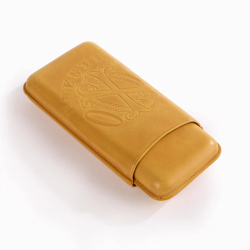 The OpusX Society - Spanish Nobuk Leather Triple Cigar Case - Camel Yellow
