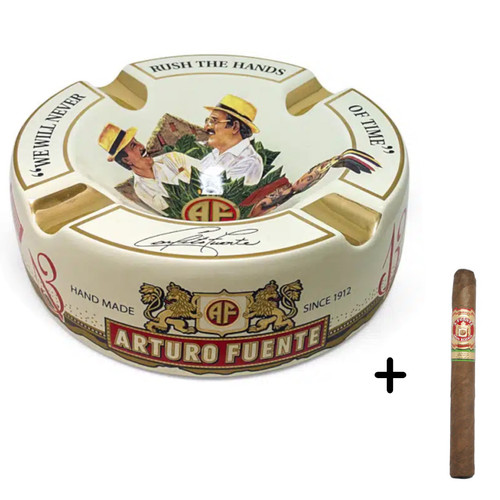 Arturo Fuente - Hands of Time Ashtray - Cream + Gran Reserve Petit Corona