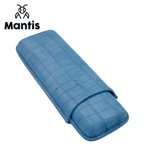 Mantis - NeoCase Croc Collection - Double Cigar Case - Croc Riveria Blue