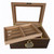 Cigar Humidor - Walnut  Veneer Wood with Glass top - Holds 75 Cigars
