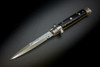 Frank Beltrame Knives 9" Italian Stiletto Automatic Dagger Knife Black Polished Blade