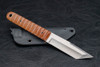 Terry Guinn Knives Fixed Blade Tanto Satin Finish w/ Brown Canvas Micarta Handle and Kydex Sheath