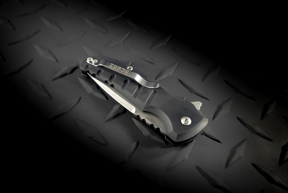 Hogue Knives X1 Microflip Flipper Knife Drop Point Blade Stonewash