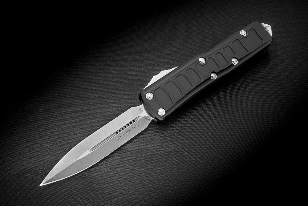 Microtech Knives UTX85 II Signature Series D/E OTF Automatic Knife Apocalyptical Blade Black