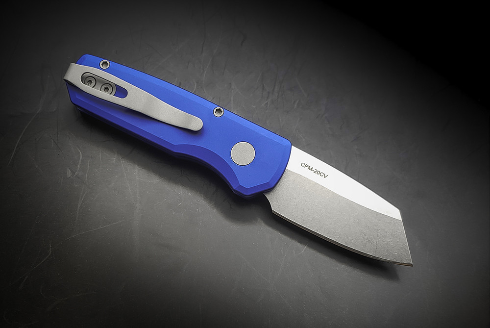 Protech Knives Runt 5 CA Legal Automatic Knife Wharncliffe Stonewash