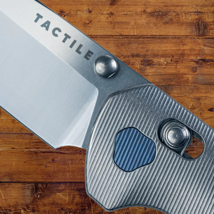 Tactile Knife Co. Maverick Crossbar Lock Knife Stonewash Blade w/ Gray